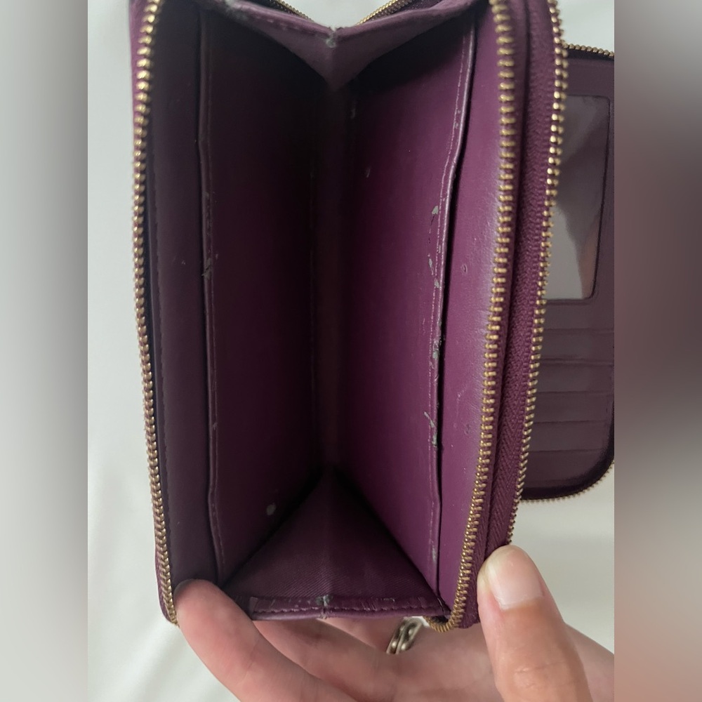Coach Burgundy and Pink Floral Wallet - Picture 6 of 10